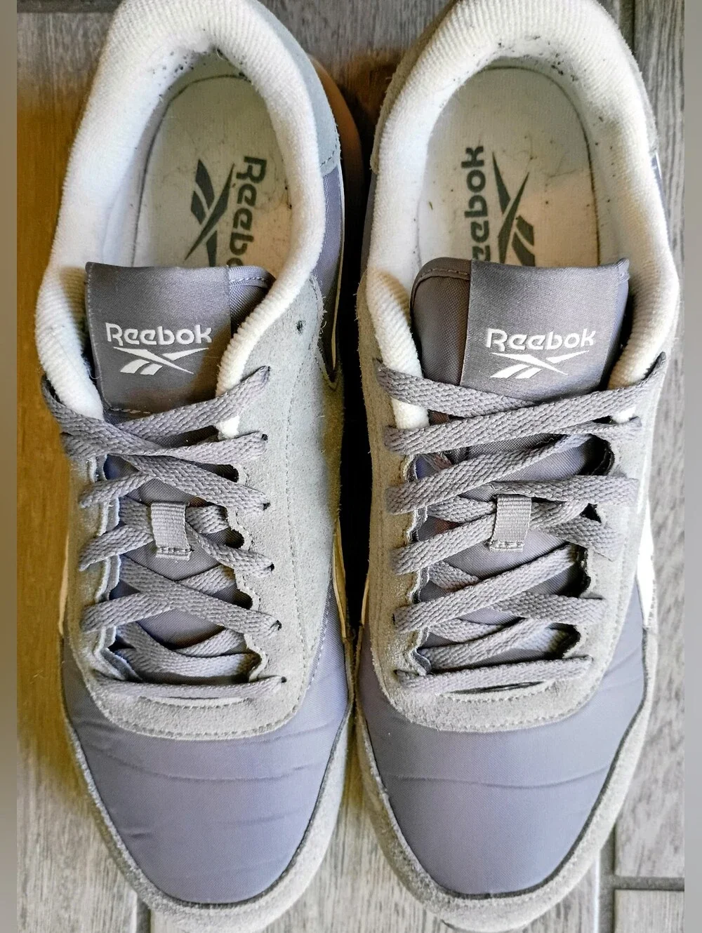 Men's Reebok Gray and White Athletic Sneakers Size 12